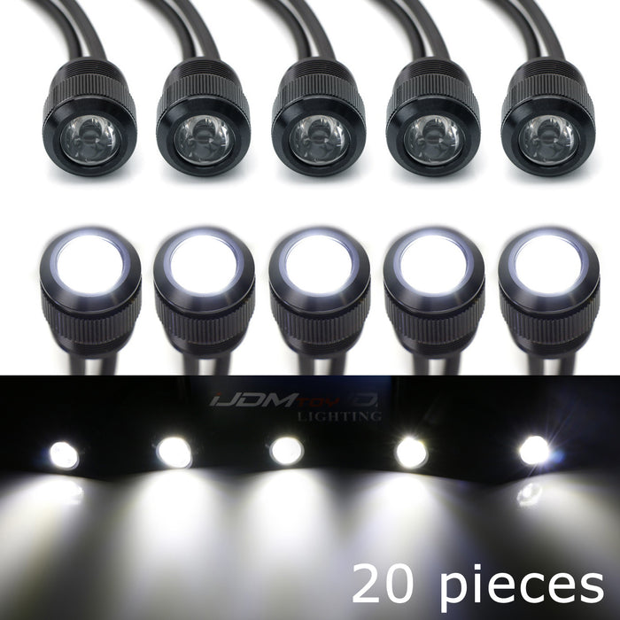 Truck/Semi 20pc White LED Front Bumper Valance/Air Dam Accent Running Light Kit