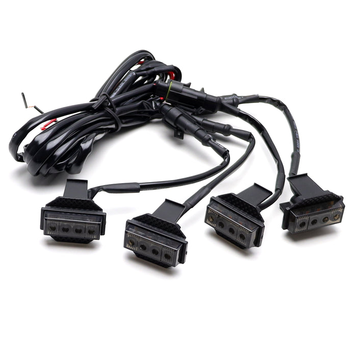 4pc Smoke Lens White LED Raptor Lighting For Toyota 18-21 Tundra w/ Comb Grille