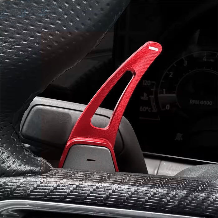 Red Aluminum Larger Performance Paddle Shifter Extensions For 24-up Ford Mustang