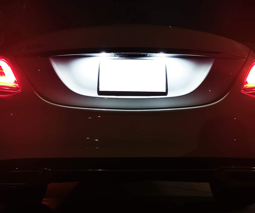 White Full LED License Plate Lights For Mercedes W205 W213 W222 C E S CLS Class