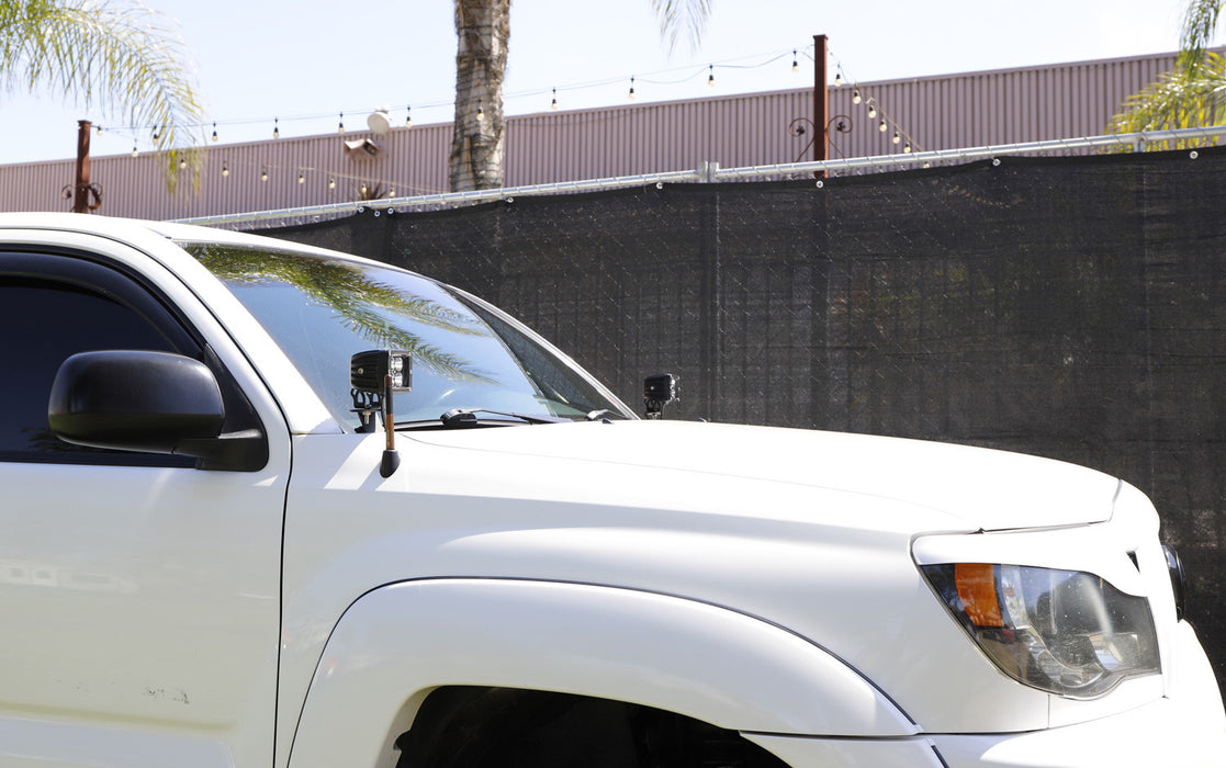 Hood Hinge Mount LED Ditch Light Bracket For Toyota 05-15 Tacoma 03-09 4Runner