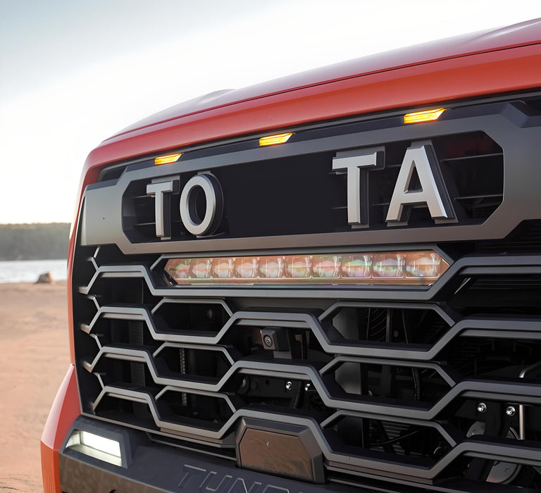 3pc Smoked Amber 9-LED Grille Lights For Toyota 22+ Tundra, Sequoia TRD Pro ONLY