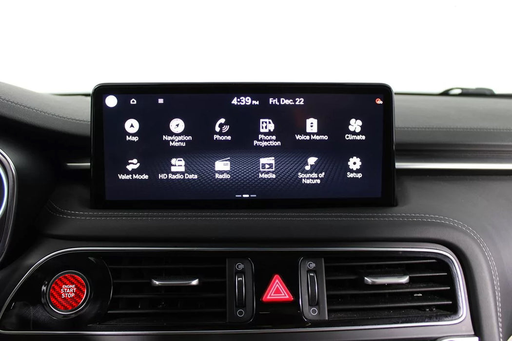 Red Real Carbon Fiber Engine Start Stop Button For Genesis G70 G80 G90 GV70 GV80