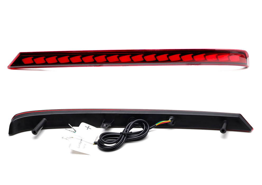 Dark Red Full LED Rear Bumper Reflectors For 2024-up Elantra w/ Sequential Blink