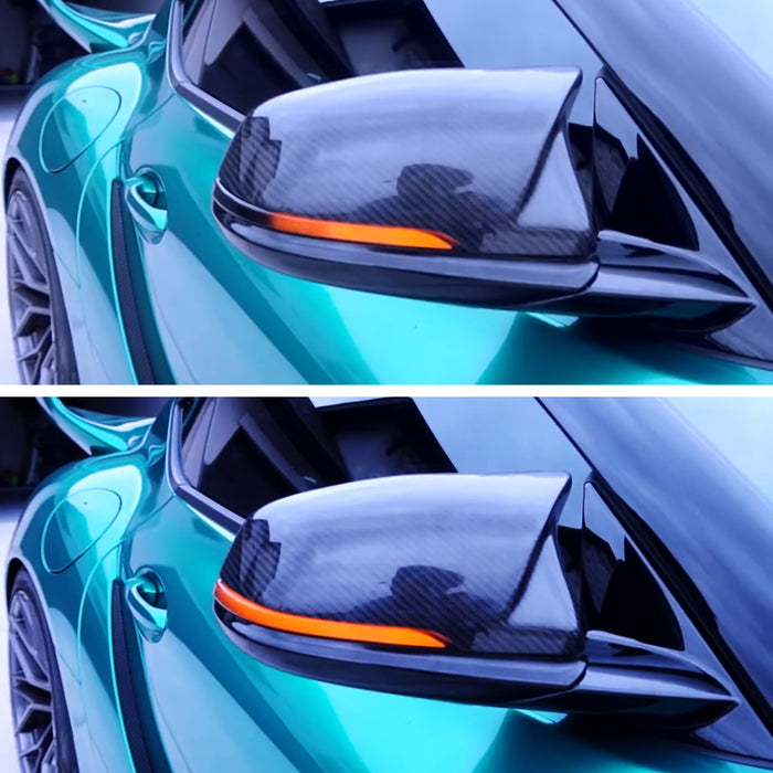 Smoke Full LED Strip Sequential Blink Side Mirror Lights For GR Supra & G29 Z4