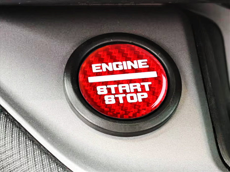 Red Real Carbon Fiber Engine Start Stop Button Trim For Ford Bronco/Bronco Sport