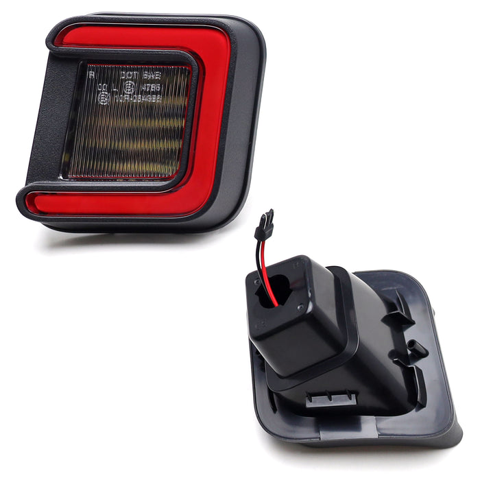 White Full LED License Plate Lights w/ Red Accent C-Ring Trim For 2003-2018 RAM