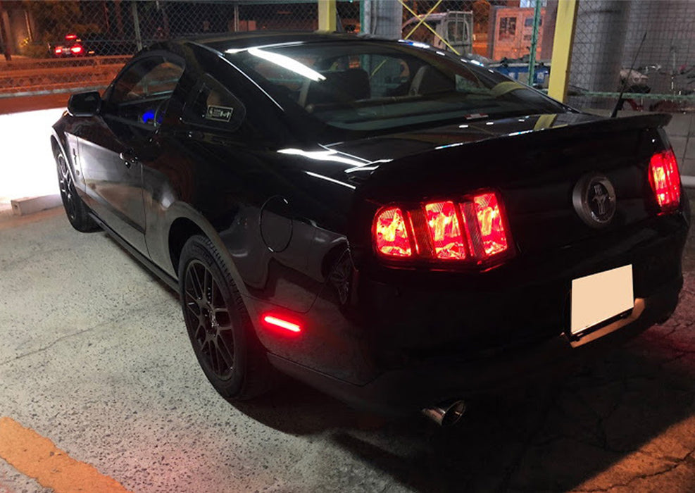Red Lens LED Rear Side Marker Lamps w/ Red LED Lighting For 2010-14 Ford Mustang