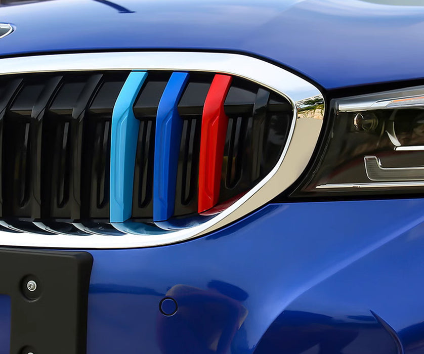 M-Color Stripe Grille Insert Trims For 25+ BMW G20 3 Series LCI Standard 8-Beam