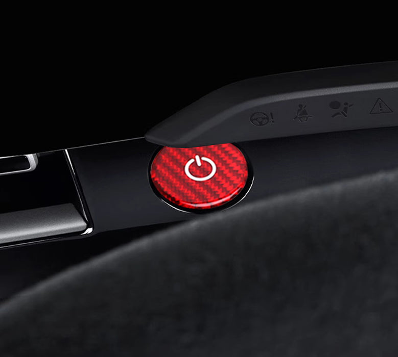 Sports Red Real Carbon Fiber Engine Start Stop Button Cover For Porsche Taycan