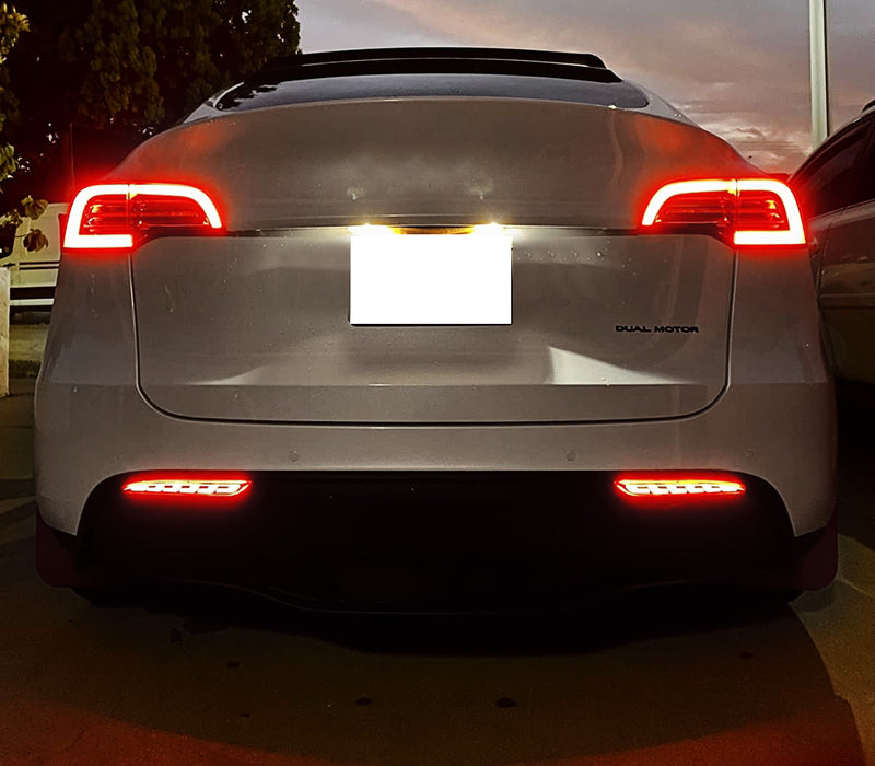 Full LED Bumper Reflector Brake/Sequential Signal Light For 17-23 Tesla Model 3