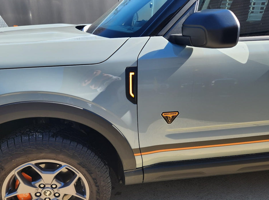 Amber Full LED Illuminated Fender Emblem Replace Light Kit For 21+ Bronco Sport