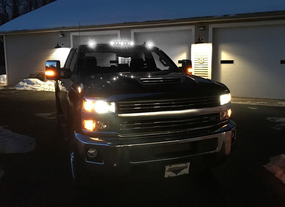 3pc Smoke OEM-Spec White Dotted LED Cab Roof Light For 07-14 Silverado/Sierra HD