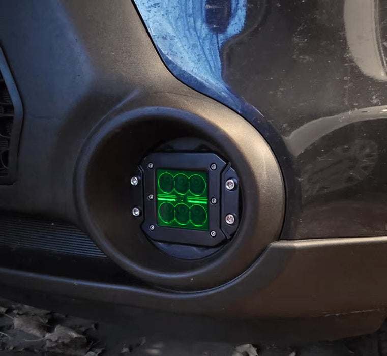 Green Lens 3-In Flush Mount 24W High Power LED Pod Lights For Jeep Truck SUV ATV