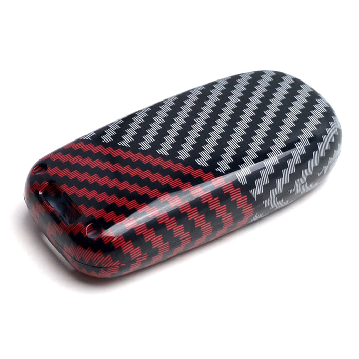 Black/Red "Carbon" Pattern Hard Key Case Shell For Dodge Jeep Chrysler Smart Key