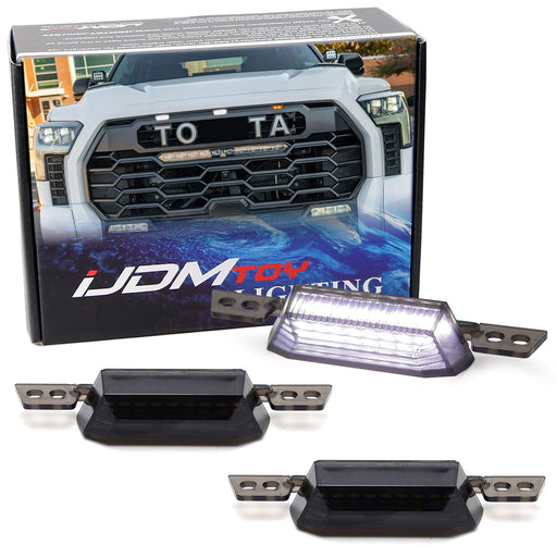 3pc Smoked White 9-LED Grille Lights For Toyota 22+ Tundra, Sequoia TRD Pro ONLY