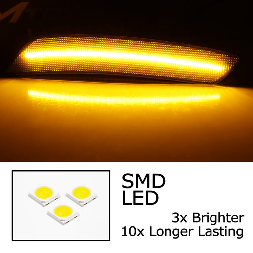 Smoked Lens Amber Full LED Front Bumper Side Markers For Chevu 2022-2024 Equinox