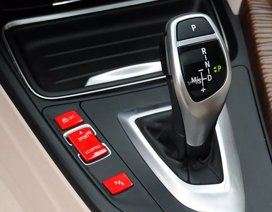 4pc M-Sport Red Center Console Button Cap Replacement Set For BMW 1 2 3 4 Series