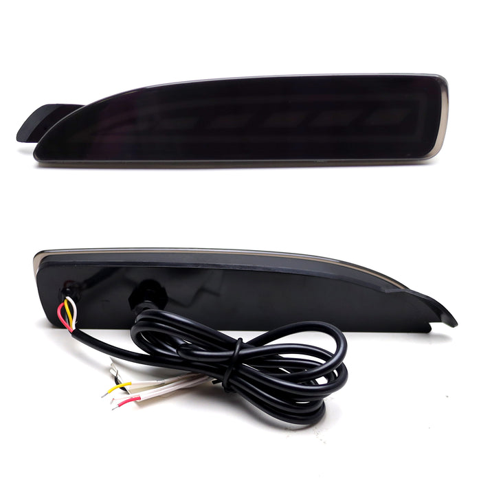 Smoked Lens Full LED Rear Bumper Reflectors For Mazda 3 5 6 as Tail/Brake/Signal