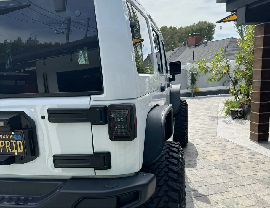 JL Style Smoke Lens 4-In-1 Full LED Tail Lights For Jeep 1997-17 Wrangler JK JKU