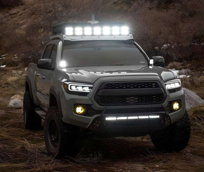 Hood Hinge A-Pillar LED Pod Ditch Light Bracket Mount For 2016-23 Toyota Tacoma