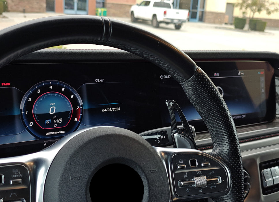 Twill-Weave "Carbon" Paddle Shifters For Mercedes AMG ONLY C E S G CLS 43 53 63