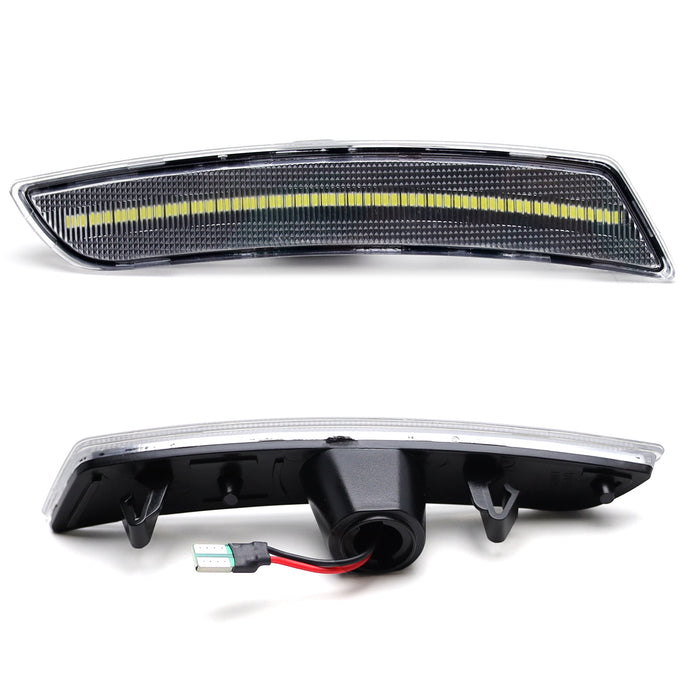 Clear Lens All Xenon White Full LED Side Marker Lights For 2016-23 Chevy Camaro