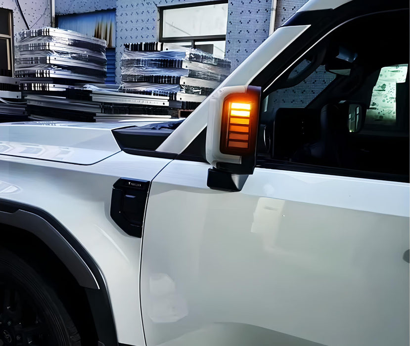 Smoked Lens Side Mirror White/Amber LED Blinker Lights For Toyota LC250 Lexus GX