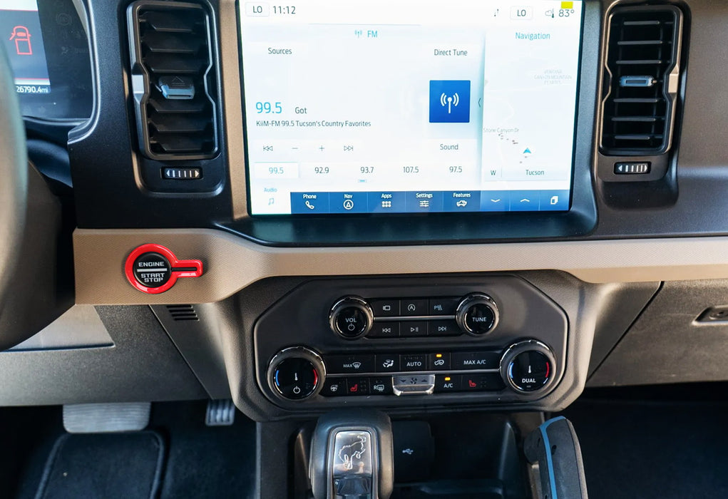 Red Engine Push Start Button Surrounding Decoration Trim For Ford 21-up Bronco