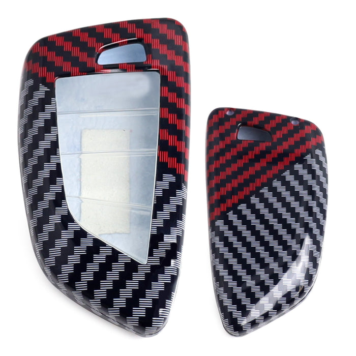 Black/Red Carbon Pattern Hard Key Cover For BMW X1 X5 X6 5 7 Series Toyota Supra