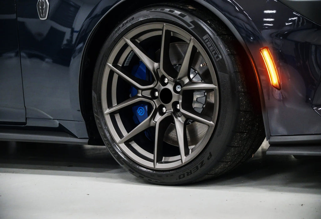 4pc Set Smoked Lens Amber/Red Full Strip LED Side Markers For Ford 2024+ Mustang