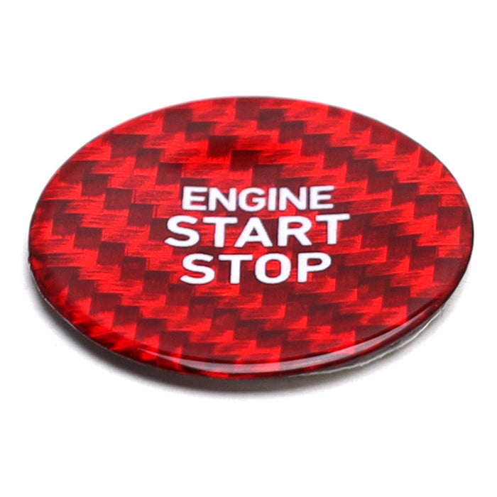 Red Real Carbon Fiber Engine Start Stop Button For Genesis G70 G80 G90 GV70 GV80
