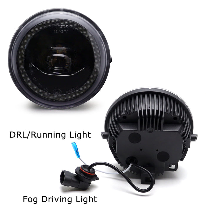 Black-Out 2-In-1 White 24W High Power LED Fog Lamps w/ Halo DRL For Toyota Truck