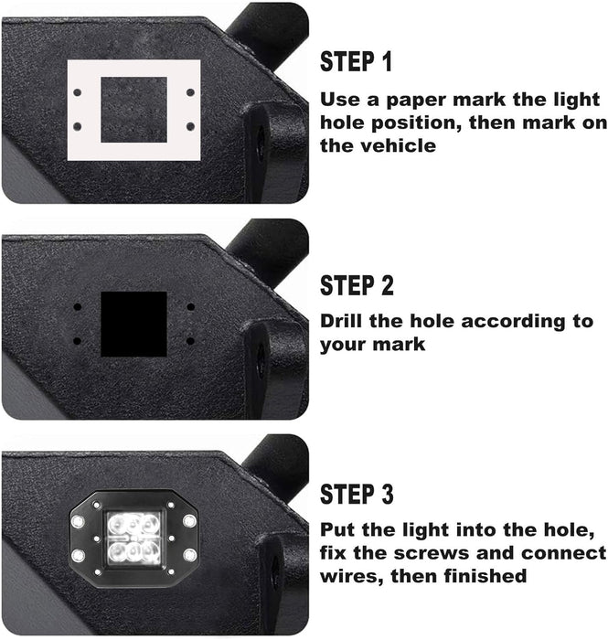 Green Lens 3-In Flush Mount 24W High Power LED Pod Lights For Jeep Truck SUV ATV