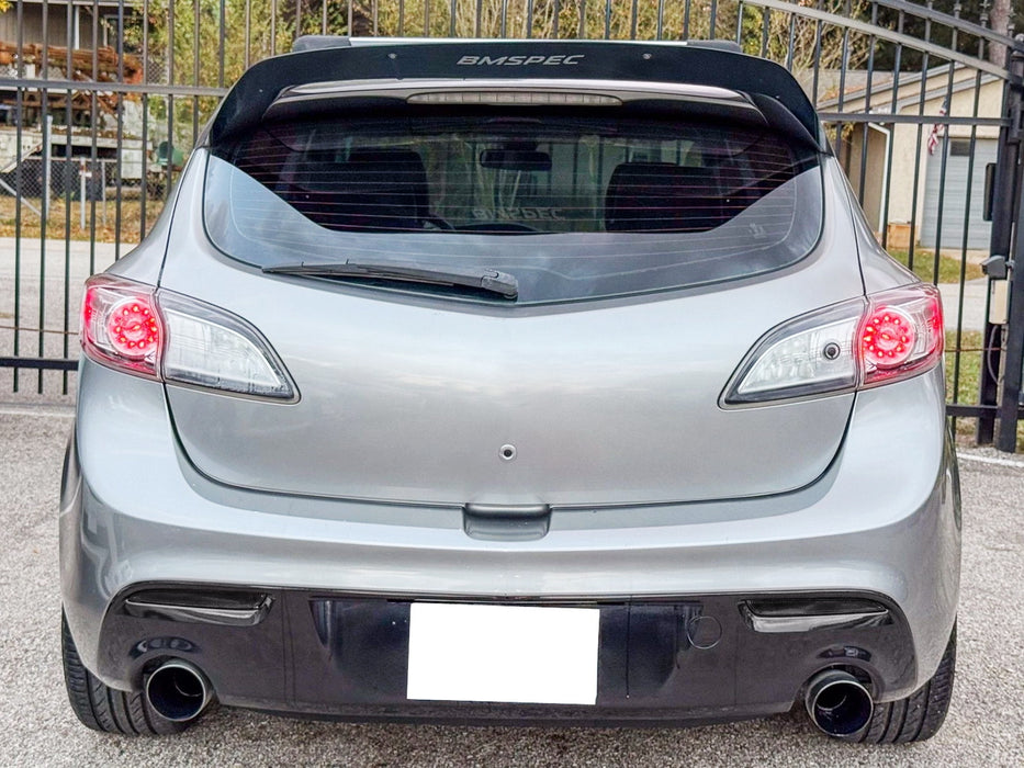 LH RH OE-Spec Smoked Rear Bumper Reflector Lens Replacements For 2010-13 Mazda 3