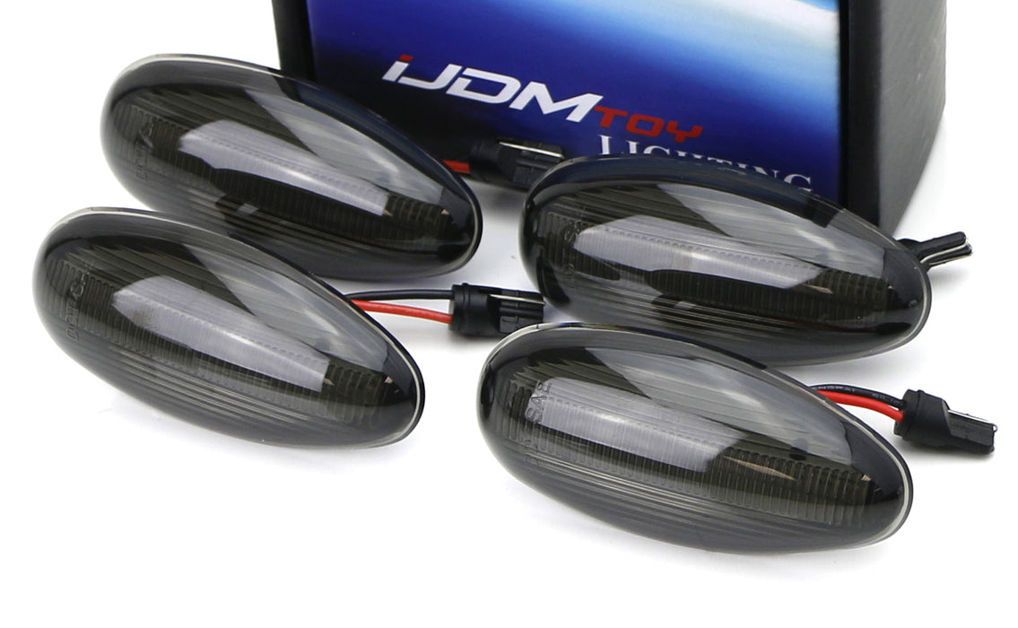 Smoked Lens White LED Rear Bed Side Marker Lamps For 08-14 Chevy GMC 2500 3500HD