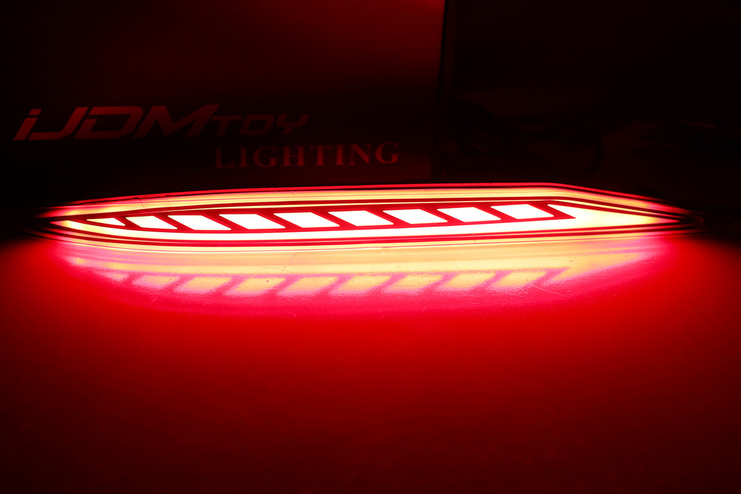 Dark Red Full LED Rear Bumper Reflectors For 2021-23 Elantra w/ Sequential Blink