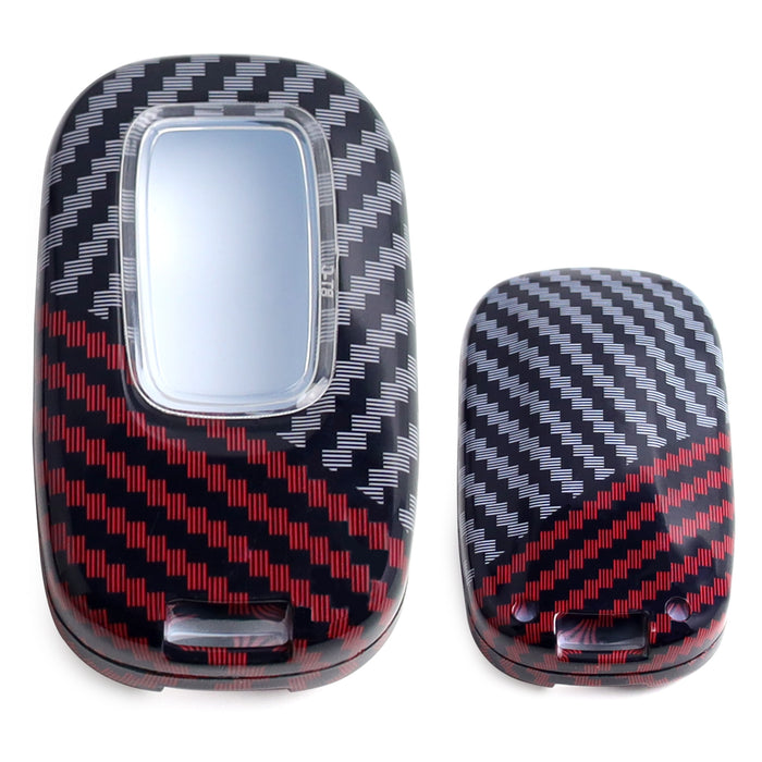 Black/Red Carbon Fiber Finish Plastic Key Fob Case Shell For Accord Civic CRV