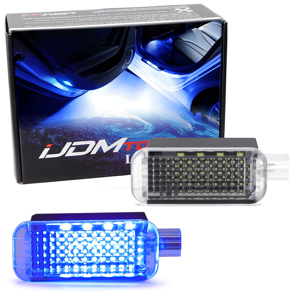 (2) Blue Full LED Footwell, Side/Under Door/Dash, Trunk Cargo Lights For Audi VW