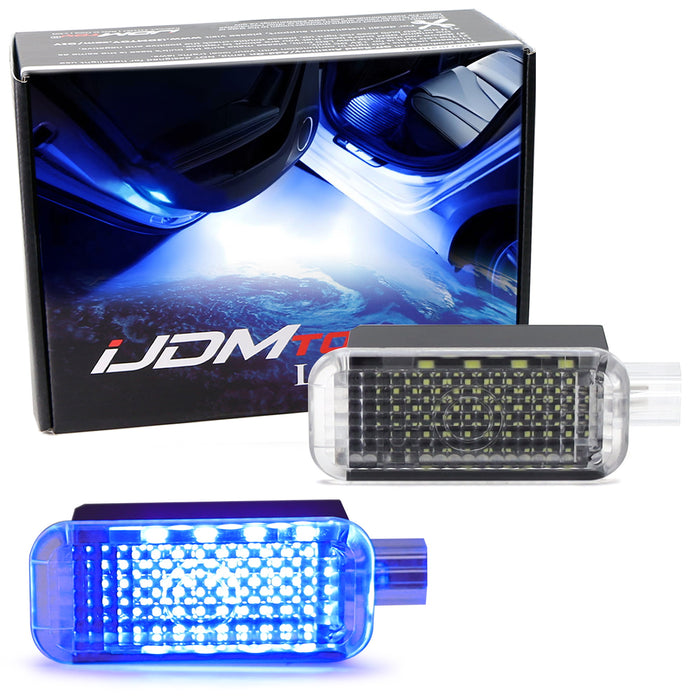 (2) Blue Full LED Footwell, Side/Under Door/Dash, Trunk Cargo Lights For Audi VW