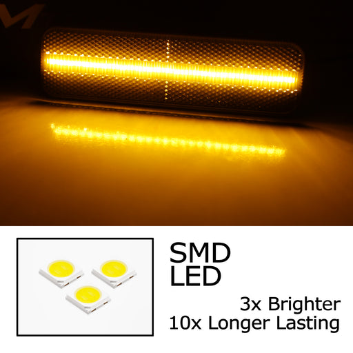 Smoke Amber LED Front Side Marker Lights For Dodge 70s Charger Challenger & More