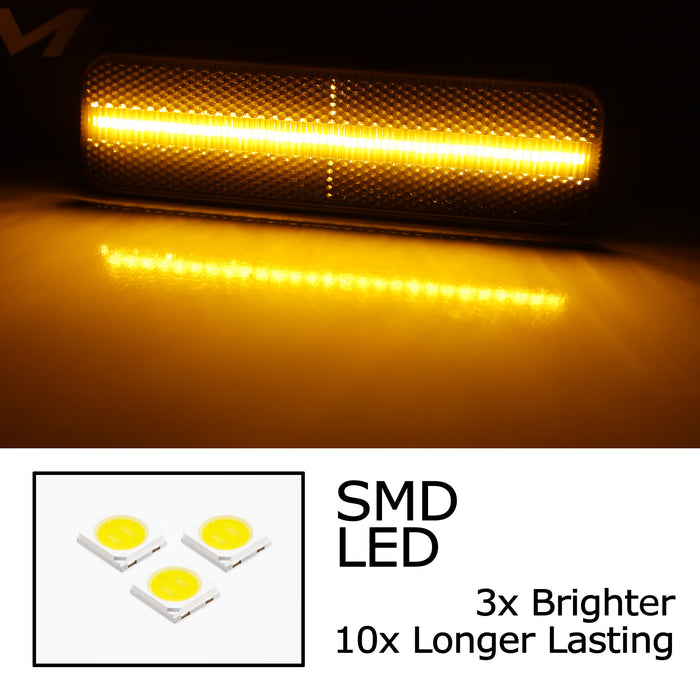 Smoke Amber LED Front Side Marker Lights For Dodge 70s Charger Challenger & More