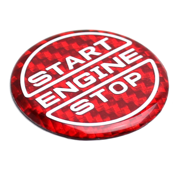 Sports Red Real Carbon Fiber Engine Start Stop Button Cover For Ford 24+ Mustang