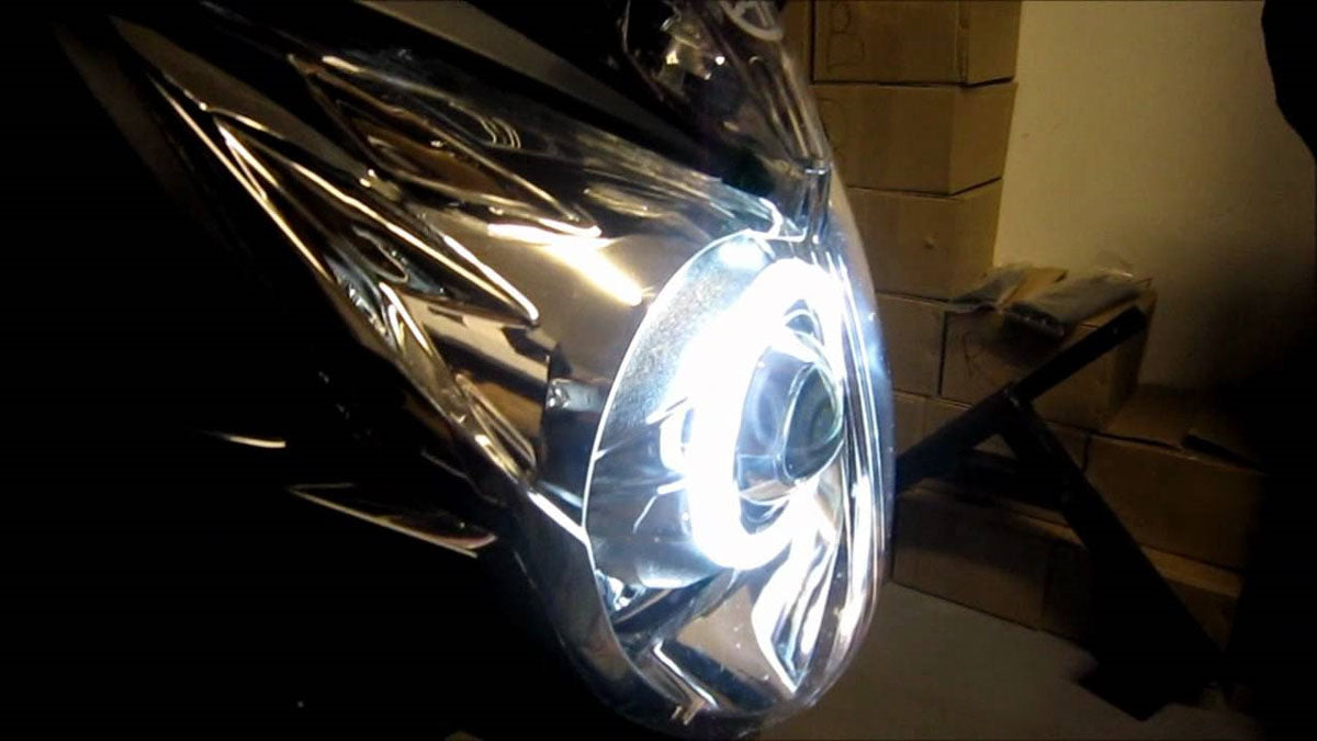 Black GTI Style White LED Halo Ring Angel Eye Shrouds For 3" Headlamp Projector