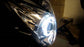 Black GTI Style White LED Halo Ring Angel Eye Shrouds For 3" Headlamp Projector