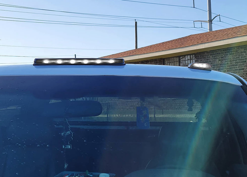 3pc Smoke OEM-Spec White Dotted LED Cab Roof Light For 07-14 Silverado/Sierra HD