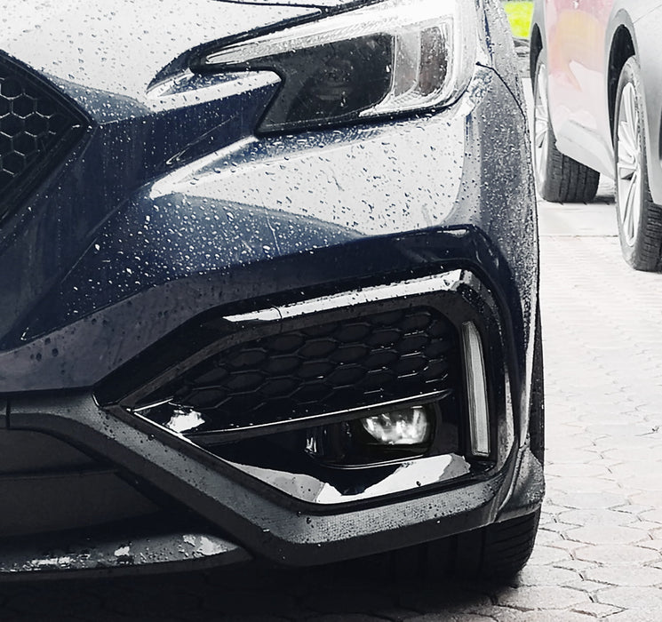 Japan Spec White/Amber Switchback Sequential LED DRL Fog Bezels For 22-up WRX VB