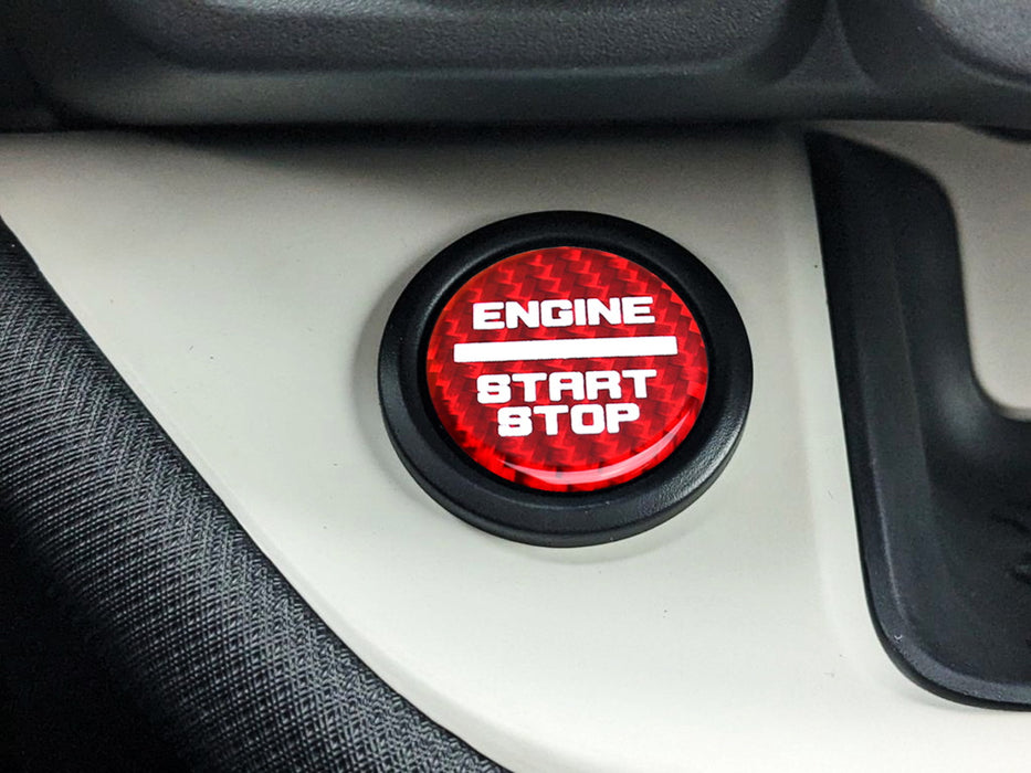 Red Real Carbon Fiber Engine Start Stop Button Trim For Ford Bronco/Bronco Sport