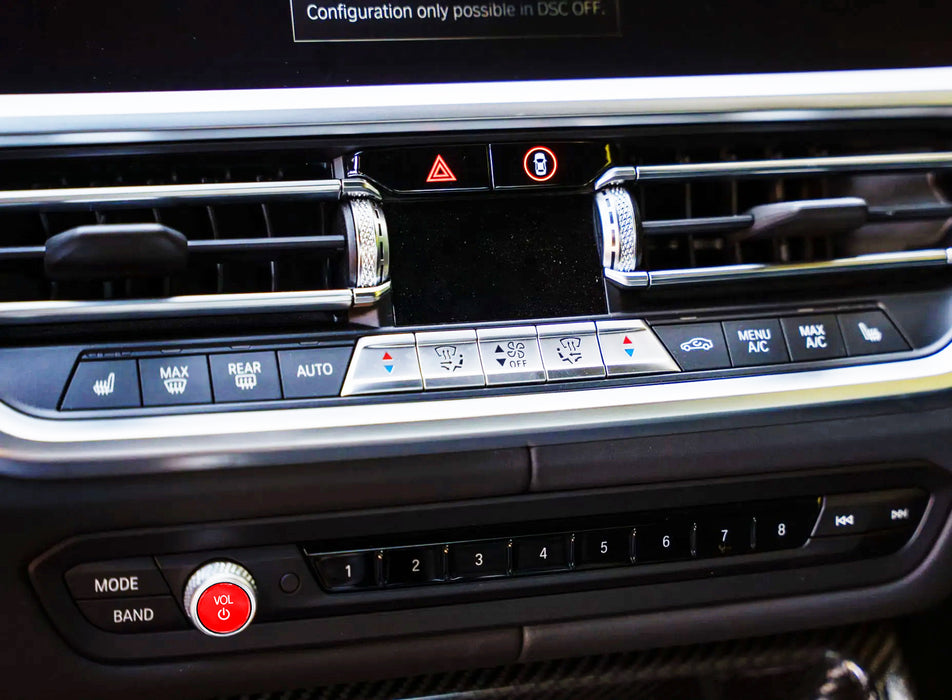 M-Sports Red Stereo Vol Center Knob Trim Button For BMW 2 3 4 Series X5 X6 X7 Z4