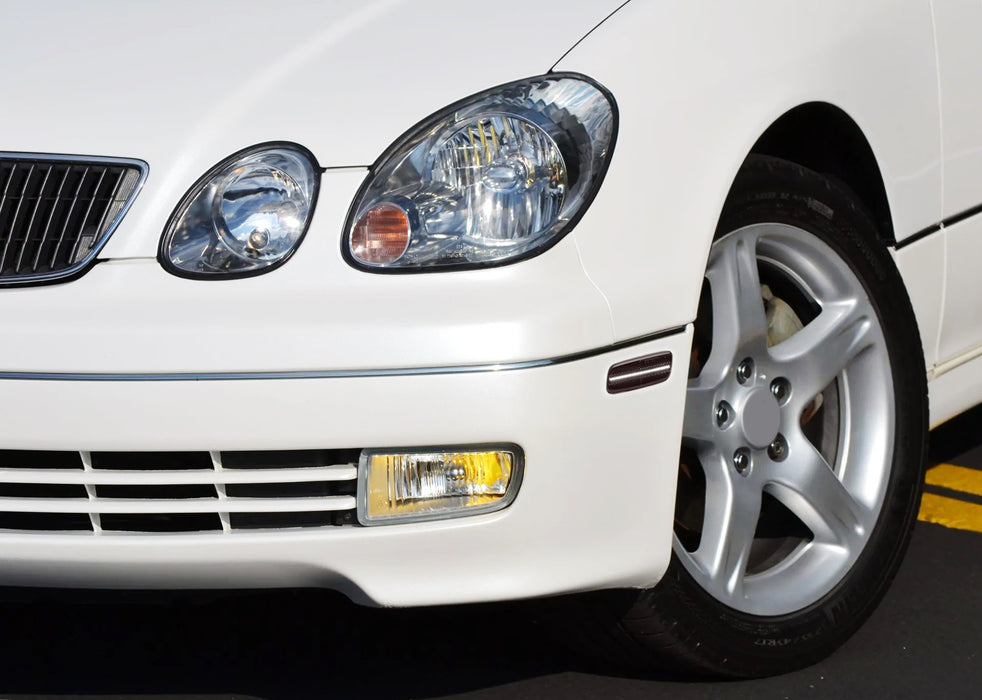 Smoked Lens White Full LED Side Markers For 1998-05 Lexus GS300 IS300 LS400, etc